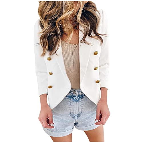 Blazer de cuello en V y doble botonadura estilo ejecutivo 5