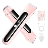 Lady Shavers for Women 2-in-1, Painless Electric Razor Shaver IPX7 Waterproof Bikini Trimmer Wet & Dry Use, Cordless Body Hair Remover with LED Digital Screen for Body Bikini Underarm Leg & Arm