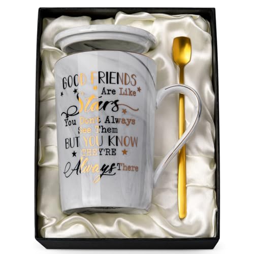 Biching Best Friend Birthday Gifts for Women - Friendship Gifts for Women - Perfect Birthday Present Ideas for Her, Female BFF, Sister - Ceramic Marble Coffee Mug 14 Oz Grey