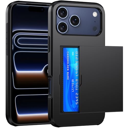 SZSSZSM Wallet for iPhone 17 Pro Max Case with Card Holder Dual Layer Military Grade Protective Shockproof Hidden Card Slot Slim Fit Phone Cover - Black by SZSSZSM - Used condition - CA$12.48