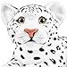 BRUBAKER Leopard Kuscheltier - 30 cm Stofftier - Baby Plüschtier Raubkatze Liegend - Kinder Plüsch Spielzeug - Weiß