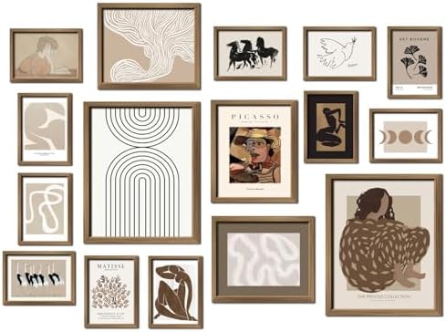 ANERZA 16 PCS Boho Eclectic Wall Art Decor, Abstract Gallery Wall...