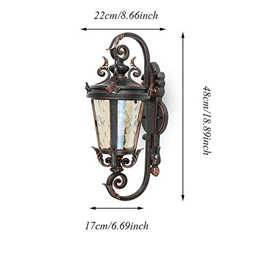 Lampe murale extérieure vintage en verre pour éclairage de cour - 6