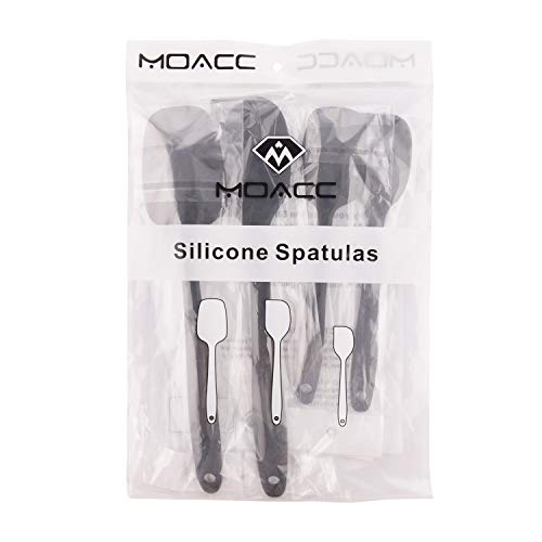 Silicone Spatulas Set, Rubber Spoon Spatula Heat Resistant Spoonula One Piece Design Seamless Spatula Non-Stick Scrapers Baking Mixing Tool (Black Set) by MOACC - Image 6