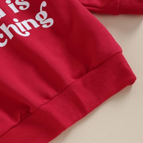 Toddler Baby Girl Boy Christmas Outfit Santa Is Watching Long Sleeve Sweatshirts Jolly Jogger Fall Winter Clothes4