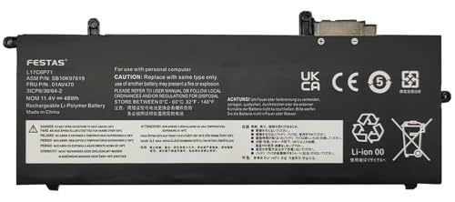 FESTAS L17M6P71 Batería de Repuesto para Ordenador Portátil Lenovo ThinkPad A285 X280 Series X280 AHK, X280 CHK L17L6P71 L17C6P71 SB10K97619 01AV470 SB10K97629 01AV471 01AVAVAV471 01AVAVAV471