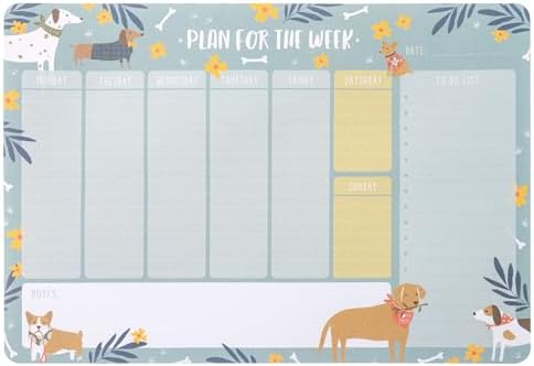 Karma, Weekly Schedule Notepad Tear Off – 54 Undated Weekly Sheets Daily to Do List, Weekly Desk Planner, Dog image 4