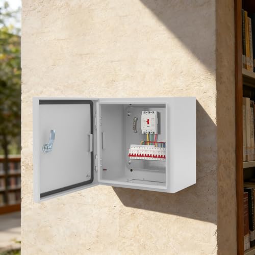 Heavy Duty Outdoor Scatola Elettrica IP65 Chiudibile A Giunzione Galvanizzato Acciaio Resistente A Intemperia Supporto da Parete per fabbriche Alberghi Aree residenziali 23.6x23.6x11.8 pollici Secure