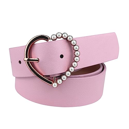 eYLun Women Leather Belts for Dress Jeans Pants Heart Buckle Ladies Belt