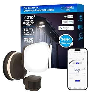 Enbrighten Vibe Smart LED Security Light, Dual Head, Motion Activated