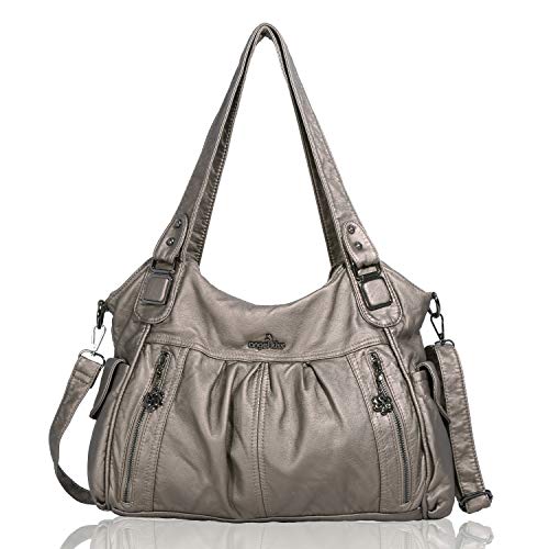 Angelkiss 0062 - Bolso al hombro de Cuero para mujer M, Naranja (cobre), M