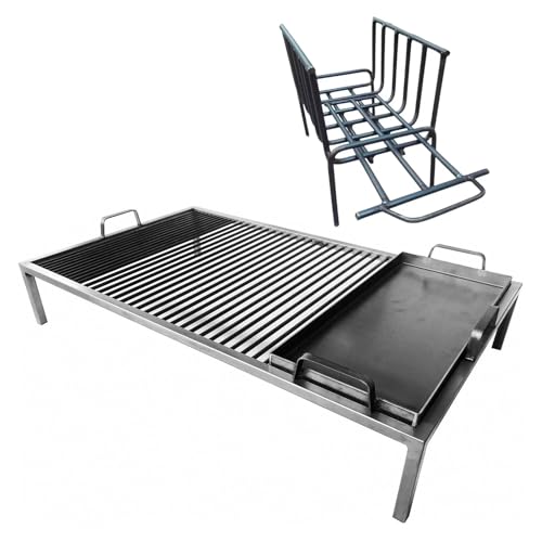 Argentinischer Grill mit abnehmbaren Eisenmodulen + Feuerschale - BBQ...