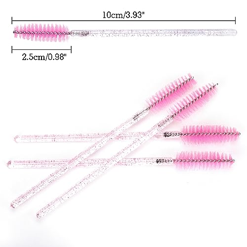 Foto von G2PLUS Einweg Wimpern Bürstchen, Rosa Mascara Bürstchen, 100 Stück Wimpernbürste für Wimpernverlängerung