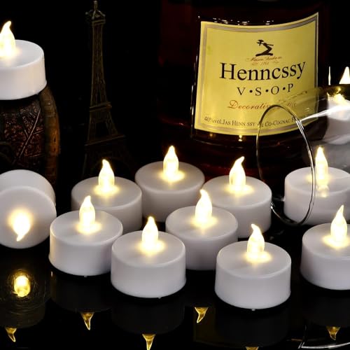 Hanzim Tea Light Candles with Remote Control,Flickering Flameless LED Candle,Long Lasting 400+Hours,Battery Operated with Timer for Home Decoration Seasonal &Festival Celebration WarmWhite (5pcs)