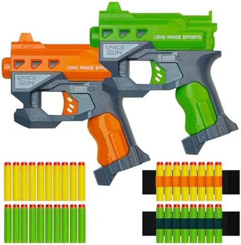 2 Pack Blaster Guns Toys - Mini Gun Party Favors for Kids Boys Birthday