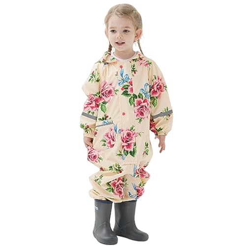 Fouyada Kids Toddler Rain Suit For Boys Girls One Piece Hooded Waterproof Coverall Rain Jacket Unisex Kids Puddle Suit thumb #1