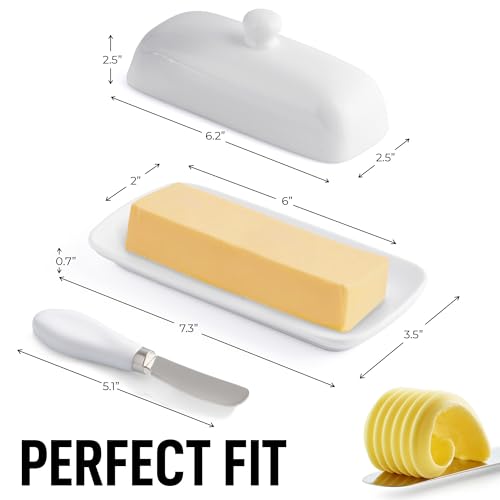 Zulay Kitchen PORCELAIN BUTTER DISH Zulay Butter Dish With Lid thumb #3