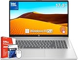 HP 17 inch Laptop, 17.3" HD+ Touchscreen Display, Core 7-150U Processor, 64 GB DDR4 RAM, 1 TB SSD, Intel Graphics, Backlit Keyboard, Wi-Fi 6, Microsoft Office 2024 Lifetime License & Windows 11 Pro