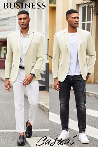 Image of COOFANDY Mens Casual Blazer Slim Fit Suit Jacket Lightweight Knit Sport Coat Two Button Blazer Jacket