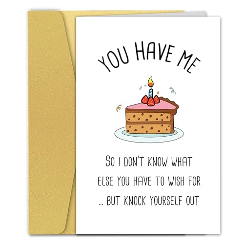 Qiyepbro Funny Birthday Card for Him Her - You Have