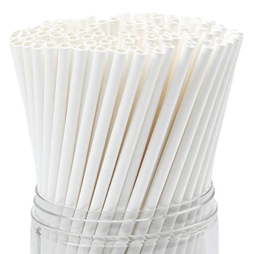 Keriber 350 Pajitas de Papel Blanco Biodegradables Pajita de Beber con Bulk Top Calidad Pajitas Decoraciones para Boda Suministros y Fiesta Set a