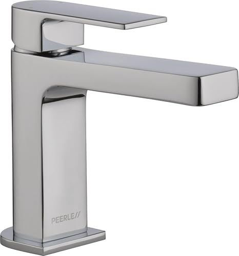 Peerless Xander - Llave cromada de lavabo de un solo orificio para baño, con una sola manija, montaje de drenaje