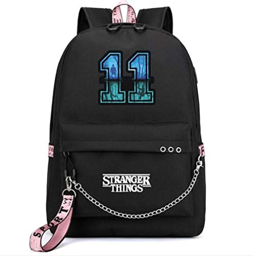 2021 Mochila Stranger Things, Mochila multifunción de Lona de Viaje con Carga USB para Estudiantes...