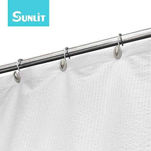 image for Sunlit Luxury Design Brushed Nickel Oval Shower Curtain Hooks Rust Pro