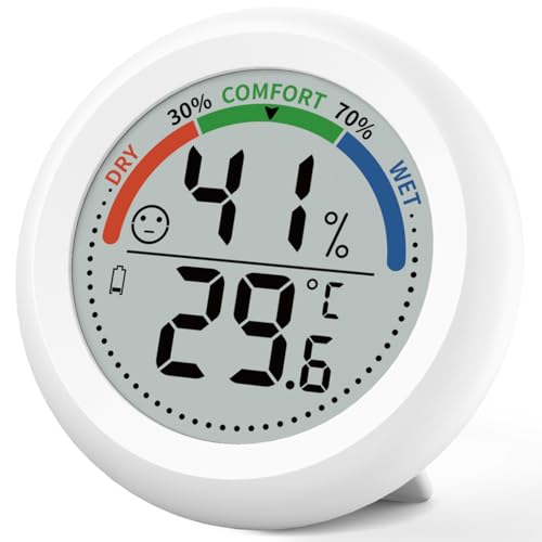 Digitales Thermometer und Hygrometer für zu Hause–Präzise Überwachung der Raumtemperatur und Luftfeuchtigkeit mit Komfortanzeige und...