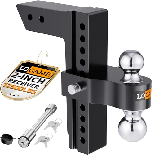 LOCAME 2-in receiver 10in drop/rise aluminum hitch