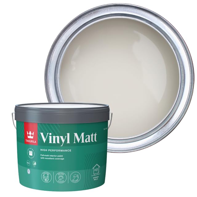 TIKKURILA Vinyl Matt - Washable Full Matt Emulsion Paint For Interior Walls & Ceilings - 10l Piazza Y487