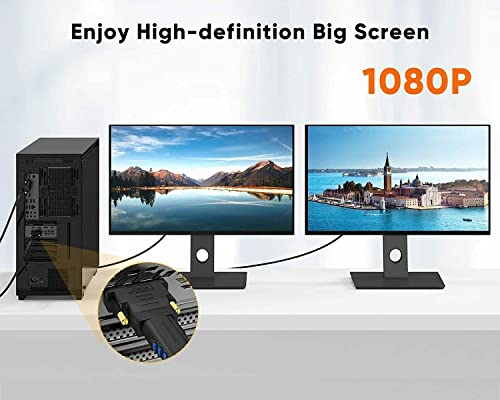 RODMED DVI (24+5) Pin Male to HDMI Female Adapter Connector Gold Plated - Black (Pack of 1) - Image 4