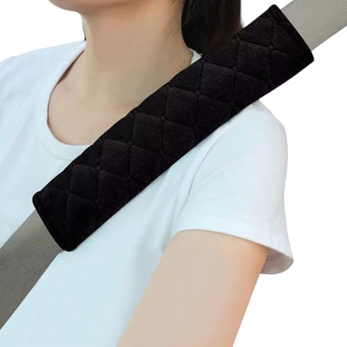 Capa Protetora para Cinto de Segurança Automotivo - Kit com 2 Peças para Maior Conforto ao Dirigir, Compatível com Todos os Veículos e Mochilas - Cor Preta