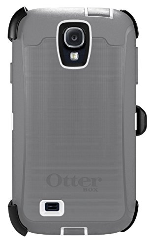 OTTERBOX Defender Series Case and Holster for Samsung Galaxy S4 - Carrier Packaging - White/Gray