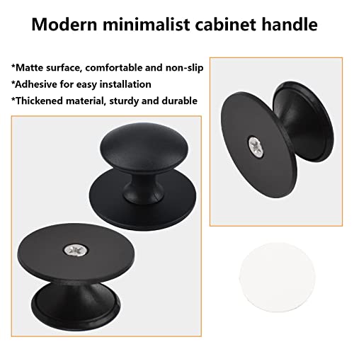 MOROBOR Selbstklebende Schrankknäufe, 8 Stück, selbstklebende Sofort-Küchenschrank-Schubladengriffe, Edelstahlknöpfe für Fenster, Kleiderschränke, Schubladen, Mattschwarz