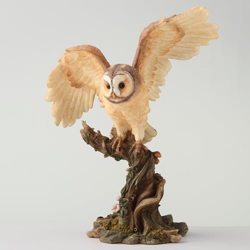 Estatua búho extendiendo alas de resina pintada 6.25 in miniatura 2