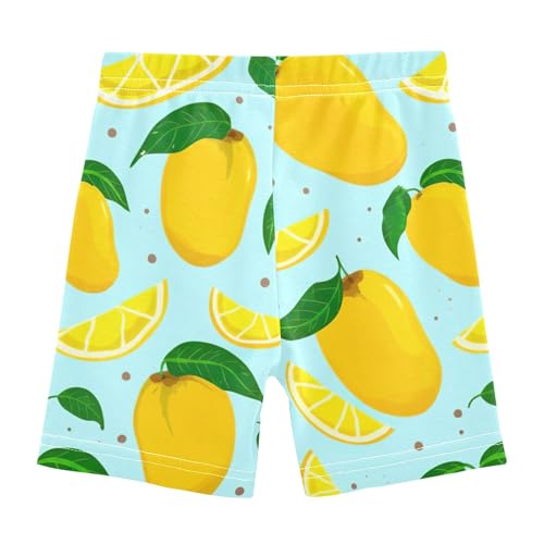Shorts for Under Skirts Cotton Girls' Biker Shorts Toddler 4t Kids Clothing Yellow Mango Blue2