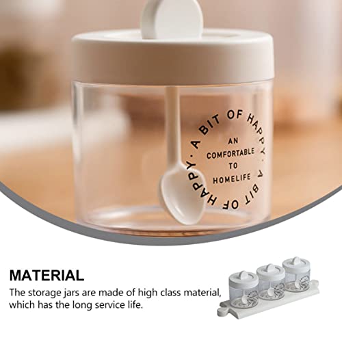 Zerodeko 3 Conjuntos de Temperos de Galheteiro Base de Pimenta Compartimento de Colher Frasco de Arm