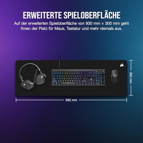 Corsair MM500 v2 Erweitertes Hybrid-Stoff-Mauspad – 93cm x 30cm – Schwarz – Ansicht 6