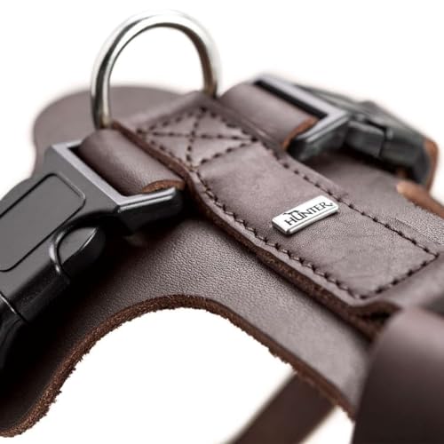 HUNTER AALBORG Hundegeschirr, Leder, S-M/1, dunkelbraun