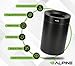 Alpine Industries Commercial Stainless Steel Trash Can – Open Top 50-Gallon Heavy-Duty Garbage Can, Modern, Round, Large Waste Receptacle for Indoor Use High-Traffic Areas - Matt Black