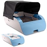 PETECH® Katzenklo selbstreinigend in blau, kompatibel mit jedem Katzenstreu und Allen Katzenrassen, Katzenklo Selbstreinigend 100% geruchsabsorbierend, elektronisches katzenklo Inklusive Ladekabel