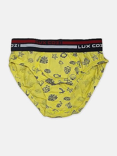 Image of Lux Cozi Boy's Super Combed Cotton Outer Elastic Printed Brief with Ultra Soft Waistband | Colors & Prints May Vary|