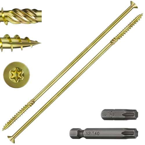 Wensilon 5/16 * 16" Yellow Deck Screws 10pcs 2lbs 8x400mm Lag Screws