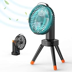 Ventilador Magiclick Qoosea Ventilador Portátil para Tienda de Campaña Ventilador USB Recargable 7800mAh Ventilador de Escritorio con luces LED Linterna de Camping para Pesca al Aire Libre Camping Casa Oficina Barbacoa