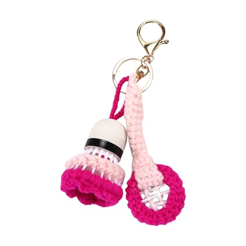 Hand Knitted Crochet Badminton Keychain for Everyday Use Gift and Daily Item Decoration Portable Ornament Teens Students Gift