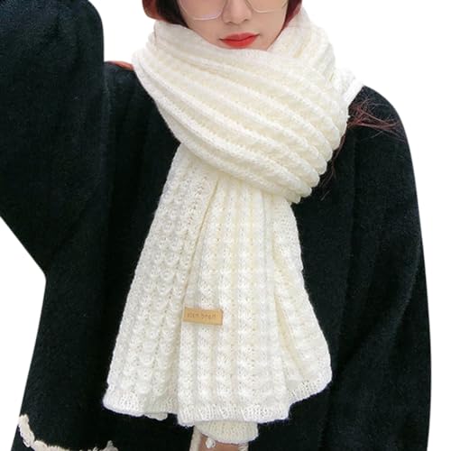 ORANDESIGNE Schal Damen Winter Kuschelig Dicker Strickschal Warm Grobmaschig Häkel Grobstrick Schal Lange Winterschal Elegante Einfarbig Pashmina Frauen Deckenschal Scarf One...