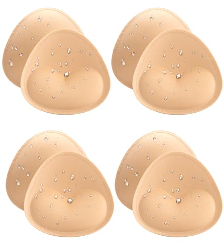Image of Adamotto Waterproof Bathing Suit Inserts 4 Pairs Push Up Heart Bra Pads Inserts Removable for Swimsuits Sport Bikini