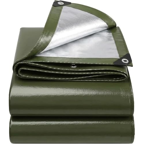 3x4m 130g/m² Abdeckplane Wasserdicht mit Ösen – Reißfeste Schutzplane Gewebeplane Allzweckplane Bauplane für Garten, Auto, Camping – Militärgrün