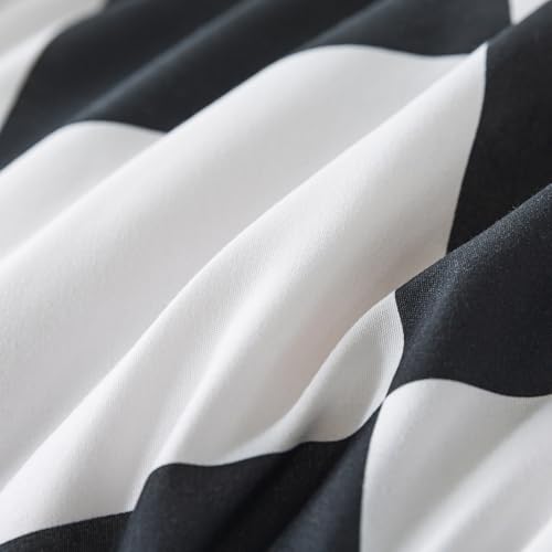 Image of Caressma Black White Checkered Comforter Set, Twin Size Boys Bedding Set